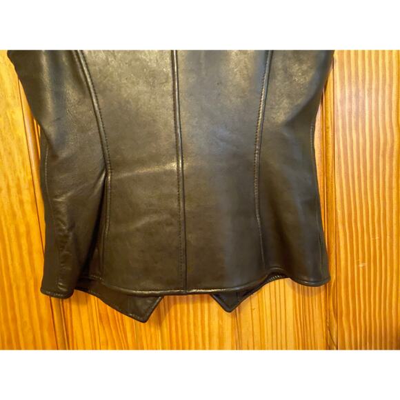 Vintage Rem Garson The Second Skin Black Leather Moto Vest Women’s S - Picture 7 of 7